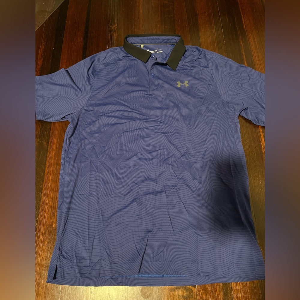 Blue under armour polo shirt size large